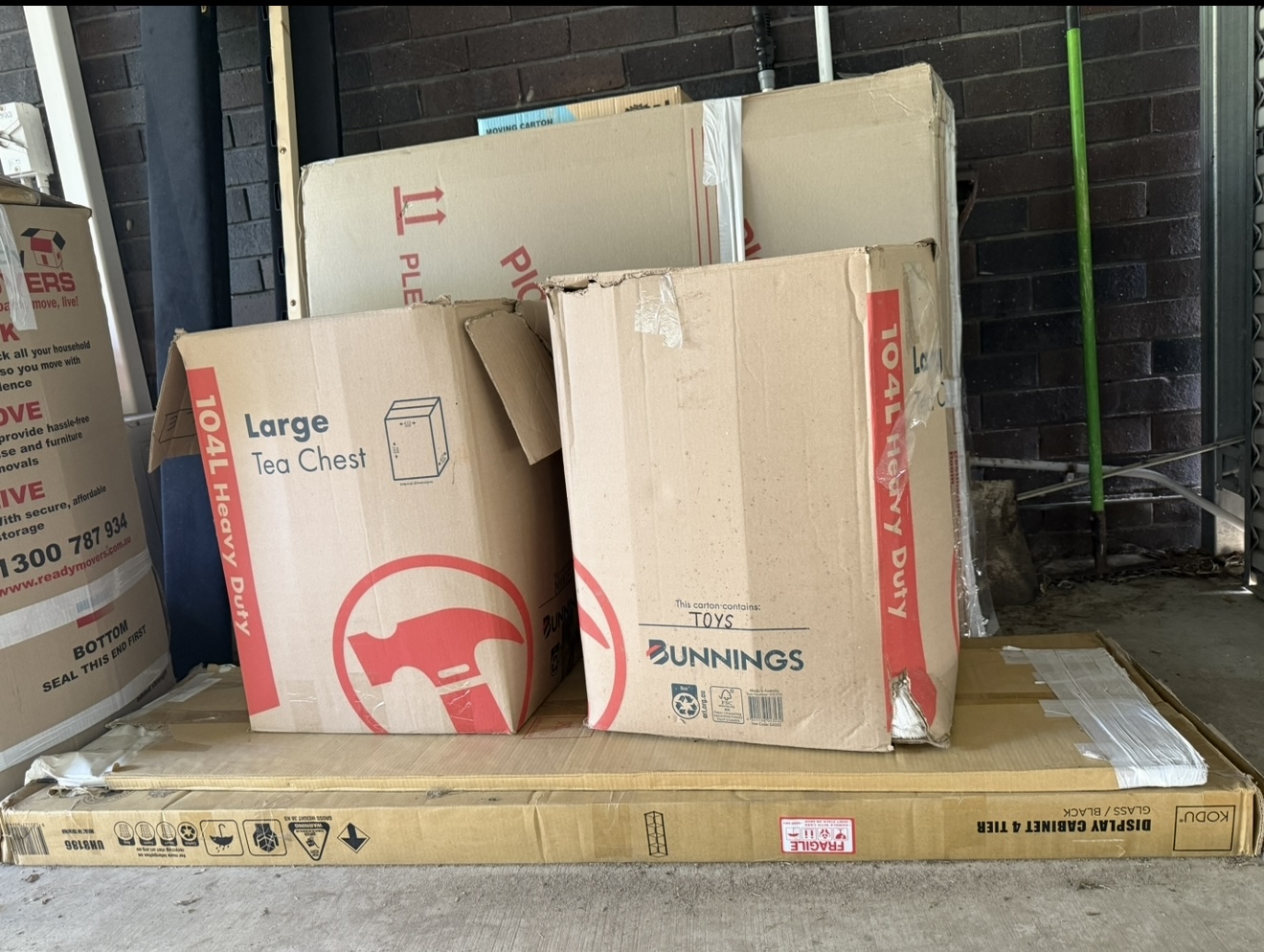 Boxes and furniture loaded for delivery